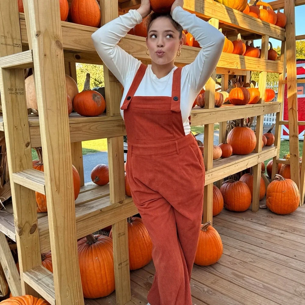 Cider Orange Corduroy Jumpsuit - Picture 3 of 3